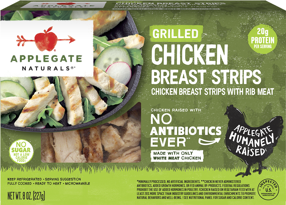 Applegate Naturals Grilled Chicken Strips Front